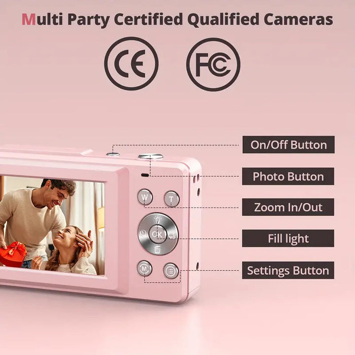 Vintage digital camera with 1080p video recording - Lightweight and portable retro camera 3
