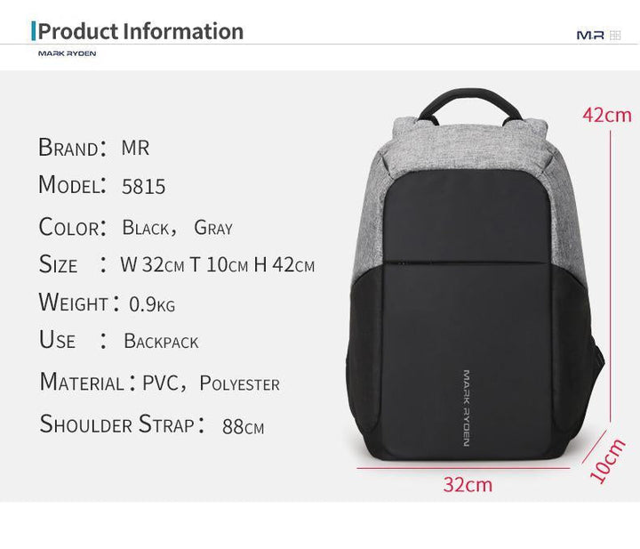 VivoGuard | Stylish Durable Anti-Theft Laptop Backpack 6