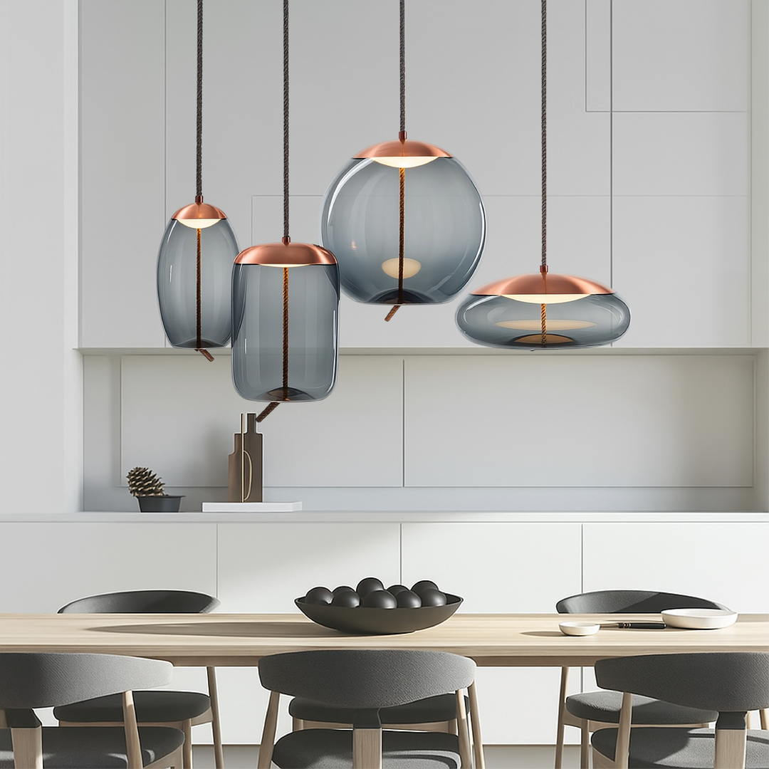Volith | Hemp Rope Pendant Light in Rose Gold Style 1