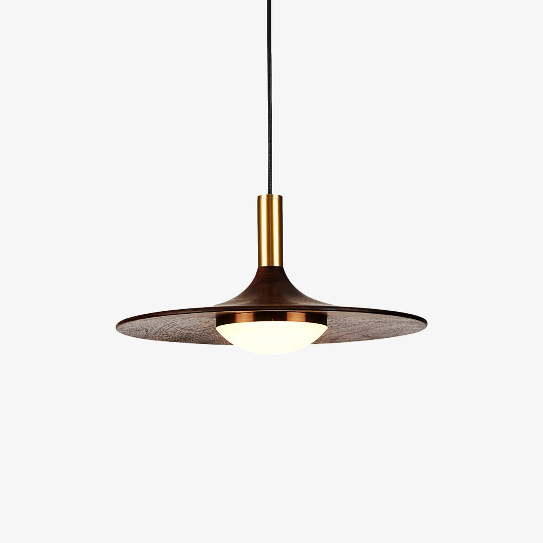 WalnutGlow | Elegant Brass and Wood Modern Kitchen Pendant Lighting 2