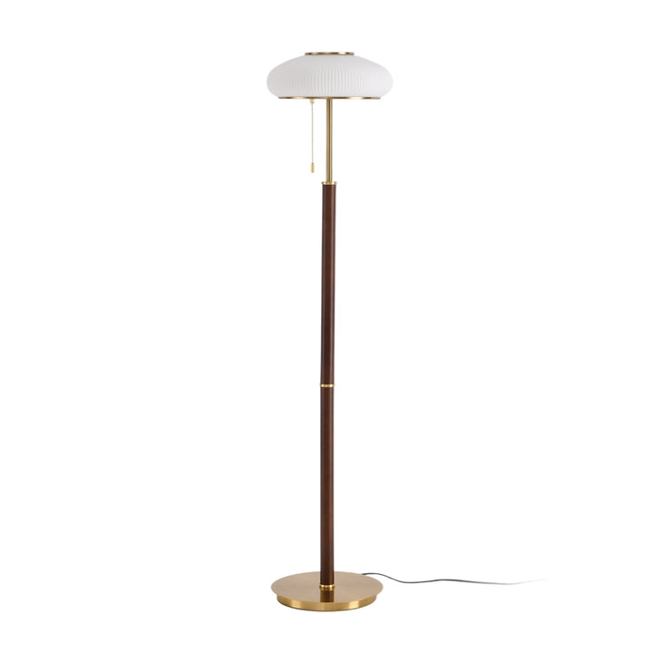WalnutGlow | Elegant Modern Brass Floor Lamp for Living Room 0