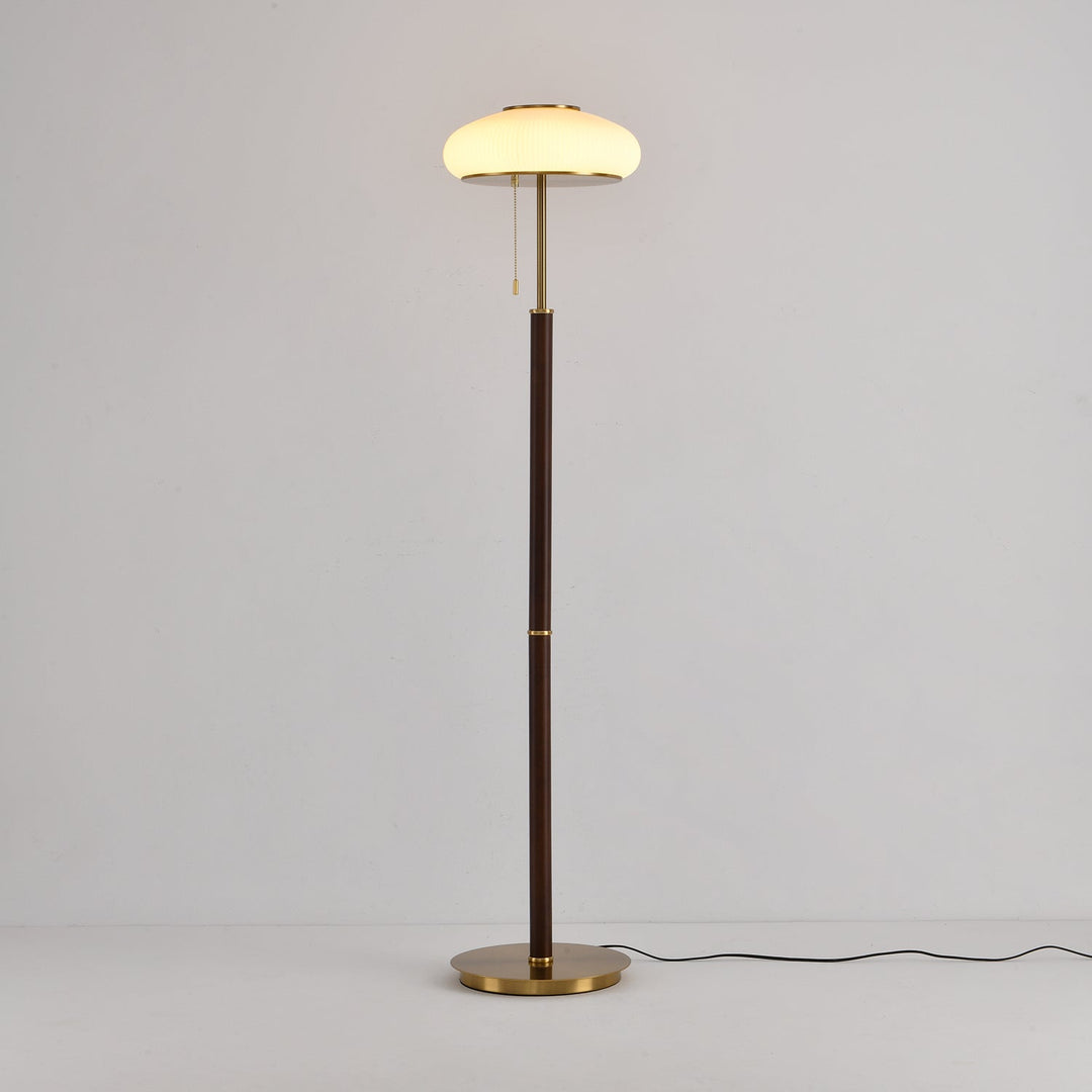 WalnutGlow | Elegant Modern Brass Floor Lamp for Living Room 1