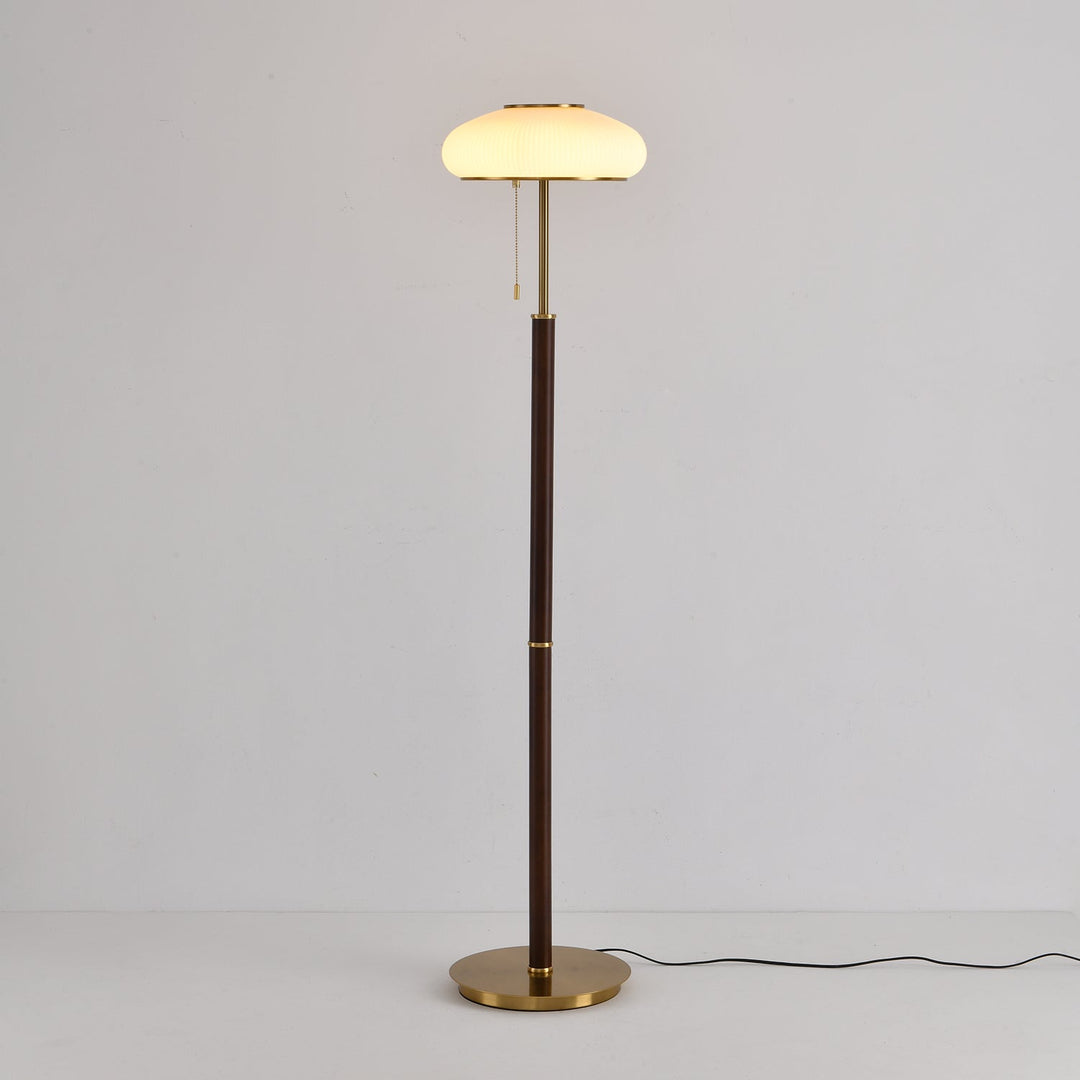 WalnutGlow | Elegant Modern Brass Floor Lamp for Living Room 5