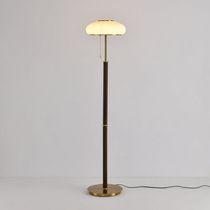 WalnutGlow | Elegant Modern Brass Floor Lamp for Living Room 5
