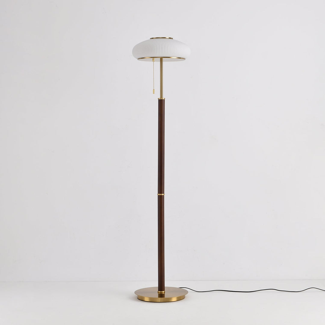 WalnutGlow | Elegant Modern Brass Floor Lamp for Living Room 6