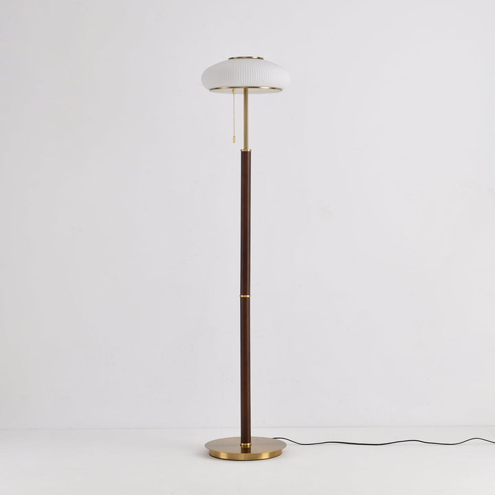 WalnutGlow | Elegant Modern Brass Floor Lamp for Living Room 6