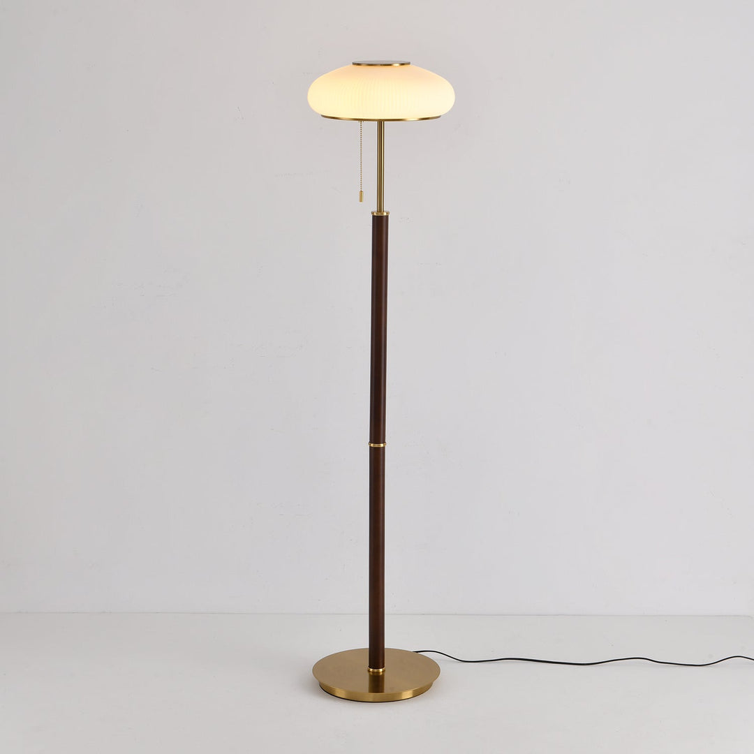 WalnutGlow | Elegant Modern Brass Floor Lamp for Living Room 7