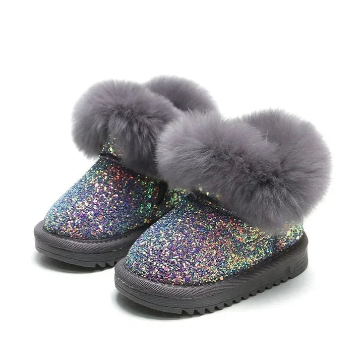 Warme Glitter Kinder Winterschoenen met Fleece Voering – Comfortabel en Stijlvol in Roze, Maten 25-30 2