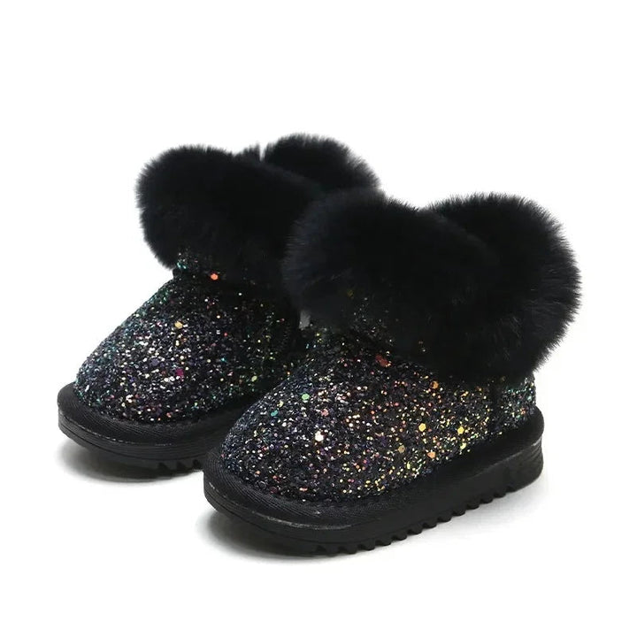 Warme Glitter Kinder Winterschoenen met Fleece Voering – Comfortabel en Stijlvol in Roze, Maten 25-30 3