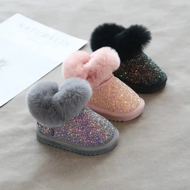 Warme Glitter Kinder Winterschoenen met Fleece Voering – Comfortabel en Stijlvol in Roze, Maten 25-30 5