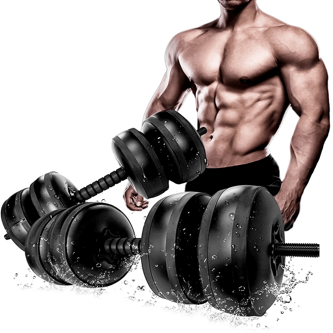 Water Dumbbells - 20-25 KG Water Filled Dumbbells Set Portable PVC Travel 0