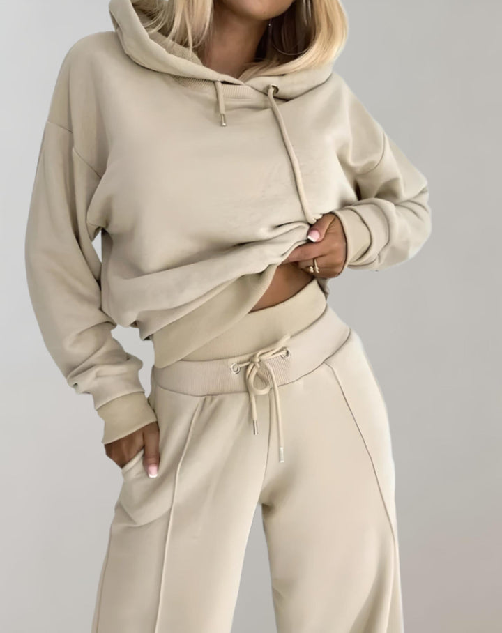 Women's 2-Piece Hoodie Tracksuit Set with Wide-Leg Trousers 5