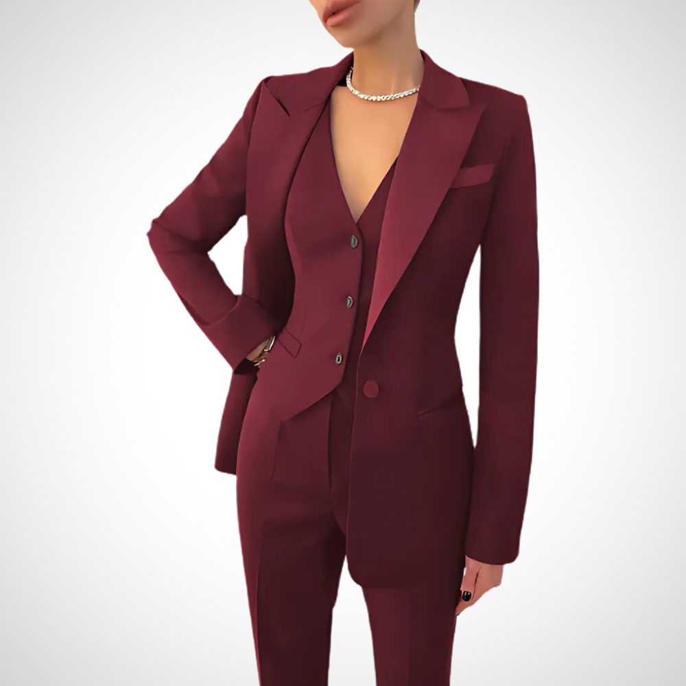 Women's Chic Three-Piece Suit with Tailored Fit 1