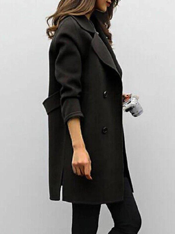 Women's Double-Breasted Trench Coat with Notched Lapel 3