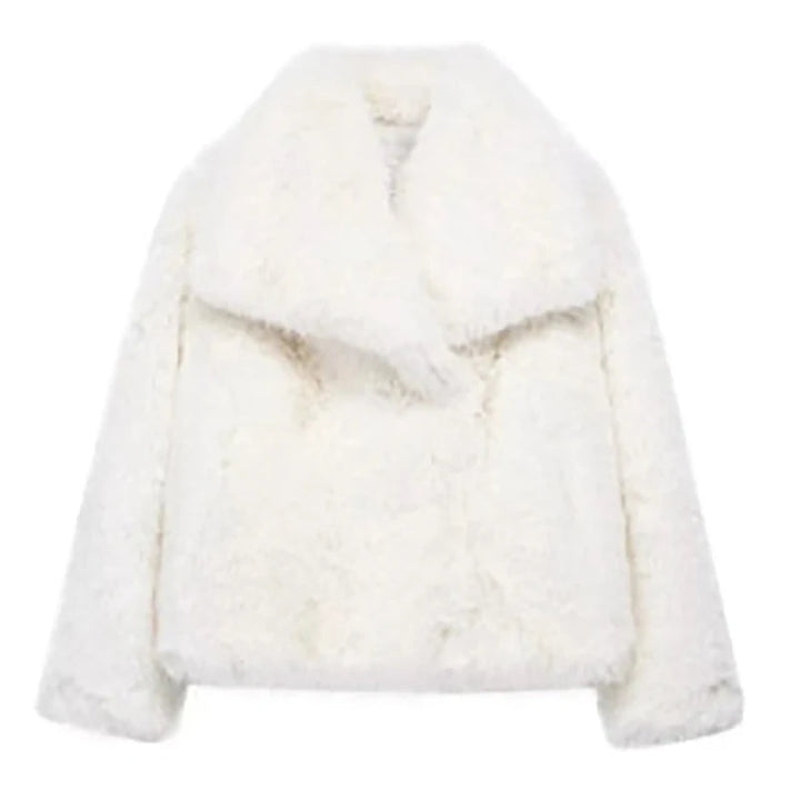 Women's Faux Fur Short Jacket - Warm Lightweight Winter Coat for High Street Fashion 7