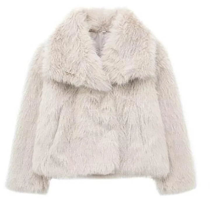 Women's Faux Fur Short Jacket - Warm Lightweight Winter Coat for High Street Fashion 8
