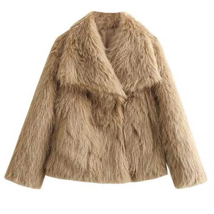 Women's Faux Fur Short Jacket - Warm Lightweight Winter Coat for High Street Fashion 9