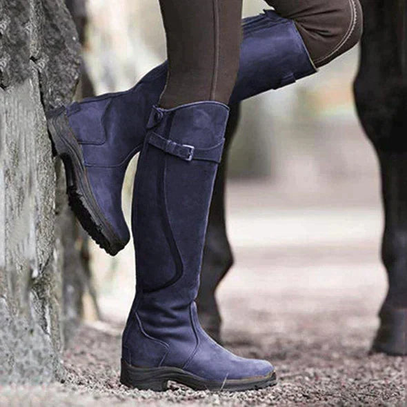 Women's Knee-High Waterproof Boots with Buckle Strap and Grip Sole 3