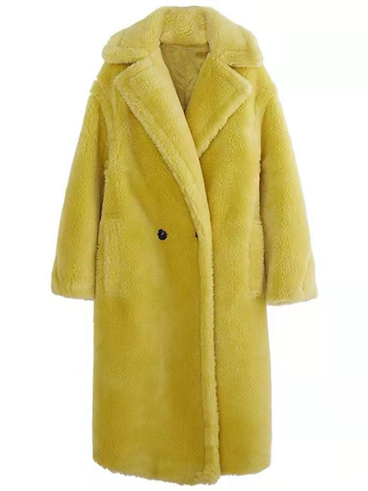 Women’s Long Oversized Teddy Coat – Double-Breasted Faux Fur Outerwear for Cold Weather Comfort 2
