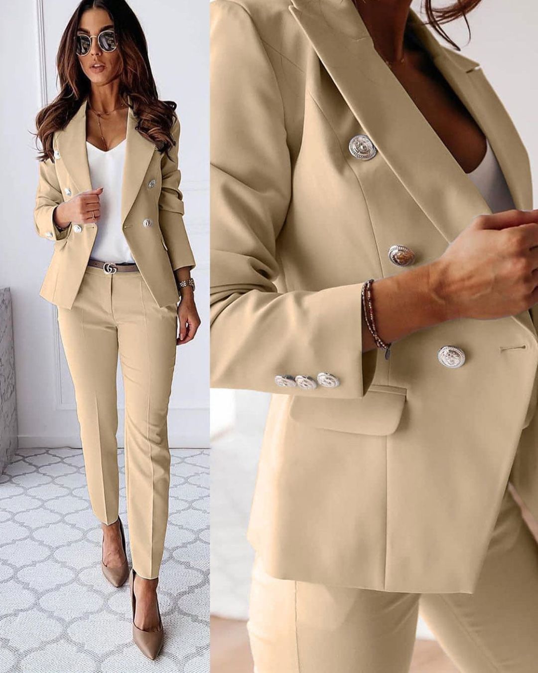 Women's Sophisticated Double-Breasted Suit with Tailored Fit 1
