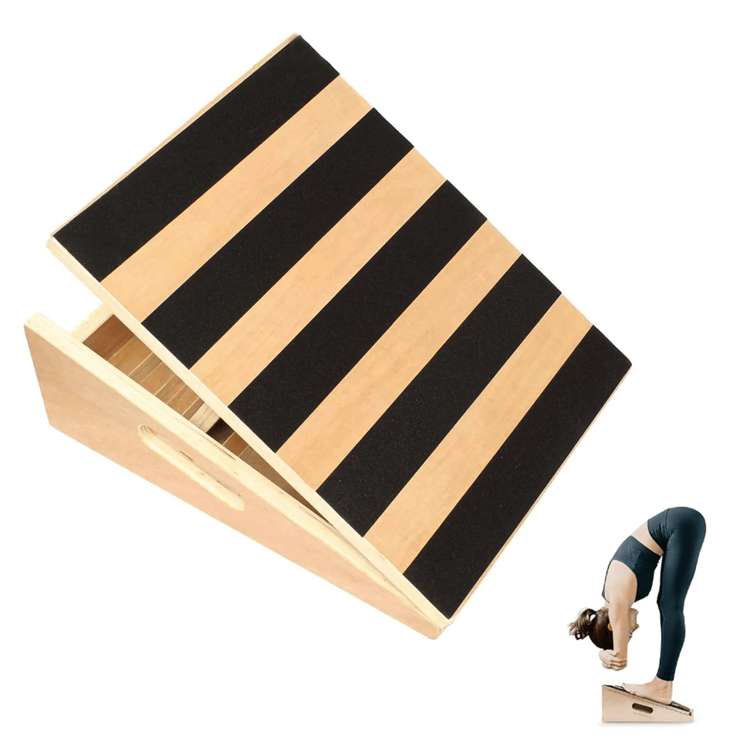 Wooden Slant Board - Professional Wooden Slant Board, Adjustable Incline Board and Calf Stretcher, Stretch Board - Extra Side-Handle Design 0