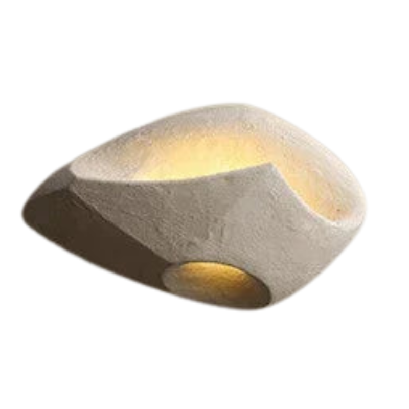ZenGlow – Wabi-Sabi Cement Wall Sconce with Soft LED Light for Tranquil Interiors 0