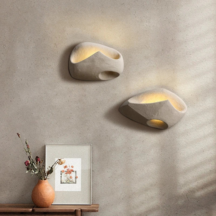 ZenGlow – Wabi-Sabi Cement Wall Sconce with Soft LED Light for Tranquil Interiors 3