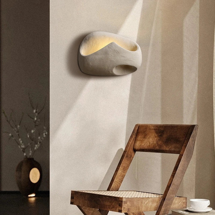 ZenGlow – Wabi-Sabi Cement Wall Sconce with Soft LED Light for Tranquil Interiors 6