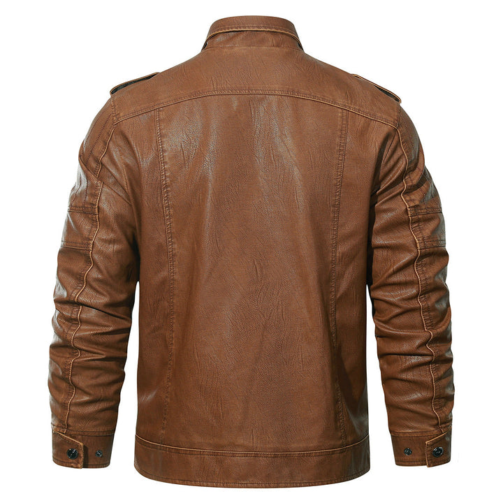 Made Gents | Leather (PU) Fleece Biker| JACKET